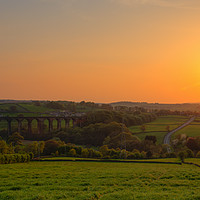 Buy canvas prints of Hewenden Viaduct sunset by David Oxtaby  ARPS