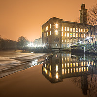 Buy canvas prints of Saltaire on a misty night by David Oxtaby  ARPS