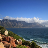 Buy canvas prints of  Mountains - South African Coast line by Rik Val