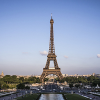 Buy canvas prints of  Eiffel Tower at last summer light by Darren Carter