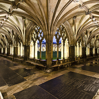 Buy canvas prints of  Norwich Cathedral Cloisters by Darren Carter