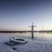 Buy canvas prints of  Frosty Thurne Windmill by Darren Carter