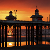 Buy canvas prints of  Blackpool Sunset by ashley barnard
