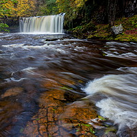 Buy canvas prints of Upper Gushing Falls - Brecon Beacons, Wales by Jonathan Smith