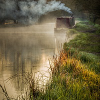 Buy canvas prints of Misty Morning, Stratford Canal, Warwickshire by Jonathan Smith