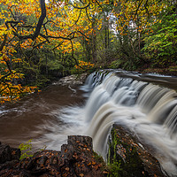 Buy canvas prints of sgwd y pannwr - Autumn Waterfall Wales by Jonathan Smith