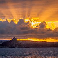 Buy canvas prints of Sunrise at St Michael's Mount Cornwall by Jonathan Smith