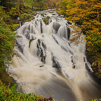 Buy canvas prints of Swallow Falls Waterfall, betws-y-coed, Wales by Jonathan Smith
