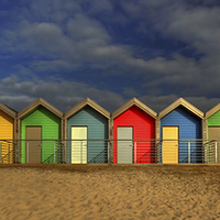 Buy canvas prints of  Beach Huts by Alexander Perry