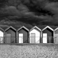 Buy canvas prints of  Beach Huts, Blyth by Alexander Perry