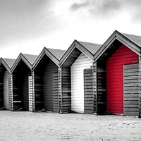 Buy canvas prints of  Beach Huts Blyth by Alexander Perry