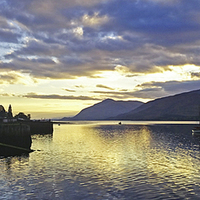 Buy canvas prints of  Fort William Bay Evening View by Raymond Ball
