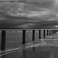 Buy canvas prints of Stormy sky over Brean sands by michael freeth