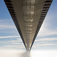 Buy canvas prints of Humber Bridge into the mist by Des O'Connor