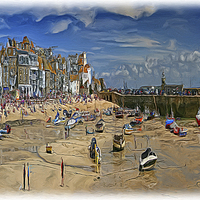 Buy canvas prints of  St Ives Harbour, Cornwall by Mark Comish