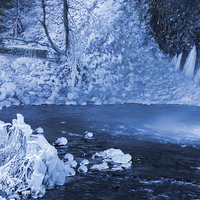Buy canvas prints of  Ice at Horsetail Falls, Oregon by Hans Franchesco