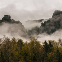 Buy canvas prints of Mist covered Mountains  by Hans Franchesco
