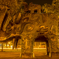 Buy canvas prints of  The Happy Elephant by Hans Franchesco
