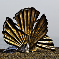 Buy canvas prints of  The Aldeburgh Scallop by Mark Rourke