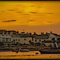 Buy canvas prints of  Shaldon in Sunset by Zena Clothier