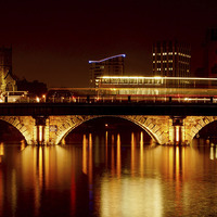 Buy canvas prints of Bristol Bridge at night by Zena Clothier