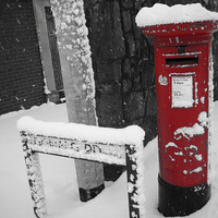 Buy canvas prints of Post Box in the Snow by Zena Clothier