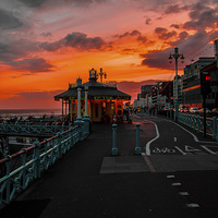 Buy canvas prints of  Brighton Prom Sunset by henry harrison