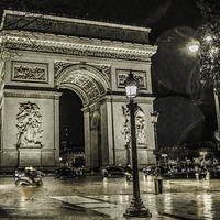 Buy canvas prints of  Rain Drops In Paris by henry harrison