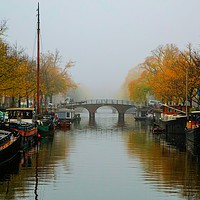 Buy canvas prints of Amsterdam Canal by henry harrison