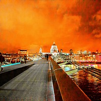 Buy canvas prints of Bridge to St  Paul's by henry harrison