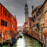 Buy canvas prints of Venice Leaning Bell Tower by henry harrison