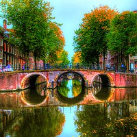 Buy canvas prints of Amsterdam Bridge and Waterways by henry harrison