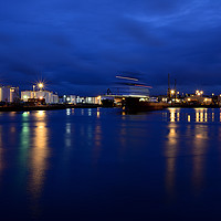 Buy canvas prints of Aberdeen harbour lights by Sonia Packer