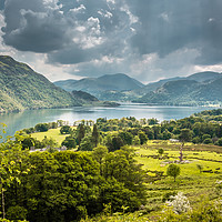 Buy canvas prints of Ullswater and Glenridding from Gowbarrow Fell by Colin Morgan