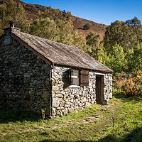 Buy canvas prints of Bark House Mountain Base Hut, Derwent Water by Colin Morgan