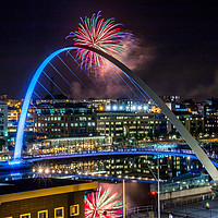 Buy canvas prints of Millennium Bridge Fireworks by Colin Morgan