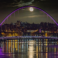 Buy canvas prints of Full Moon on the Tyne by Colin Morgan