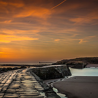 Buy canvas prints of Sunrise at Cullercoats Bay, North Tyneside, Englan by Colin Morgan