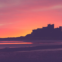 Buy canvas prints of Bamburgh Castle Sunrise Silhouette by Colin Morgan