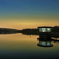 Buy canvas prints of  night shot over a Arlington Reservoir  by kevin long