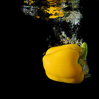 Buy canvas prints of high speed photography with peppers  by kevin long
