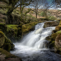Buy canvas prints of Devon waterfall  by kevin long
