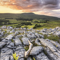 Buy canvas prints of Last Light Over Whernside by Michael Houghton
