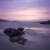 Buy canvas prints of Pink sunset at Luskentyre by Michael Houghton