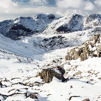 Buy canvas prints of  Scafell Range in Winter by Michael Houghton