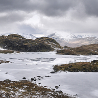 Buy canvas prints of  Frozen Angle Tarn by Michael Houghton