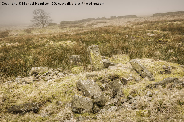 Misty Bronte Ruins Picture Board by Michael Houghton