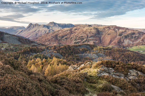 The Langdales from Holme Fell Picture Board by Michael Houghton