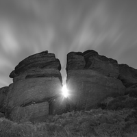 Buy canvas prints of Moon rise over the Peak District by Andy Evans