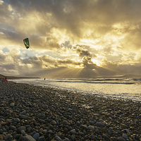 Buy canvas prints of LLanddwyn Beach early morning surf. by Andy Evans